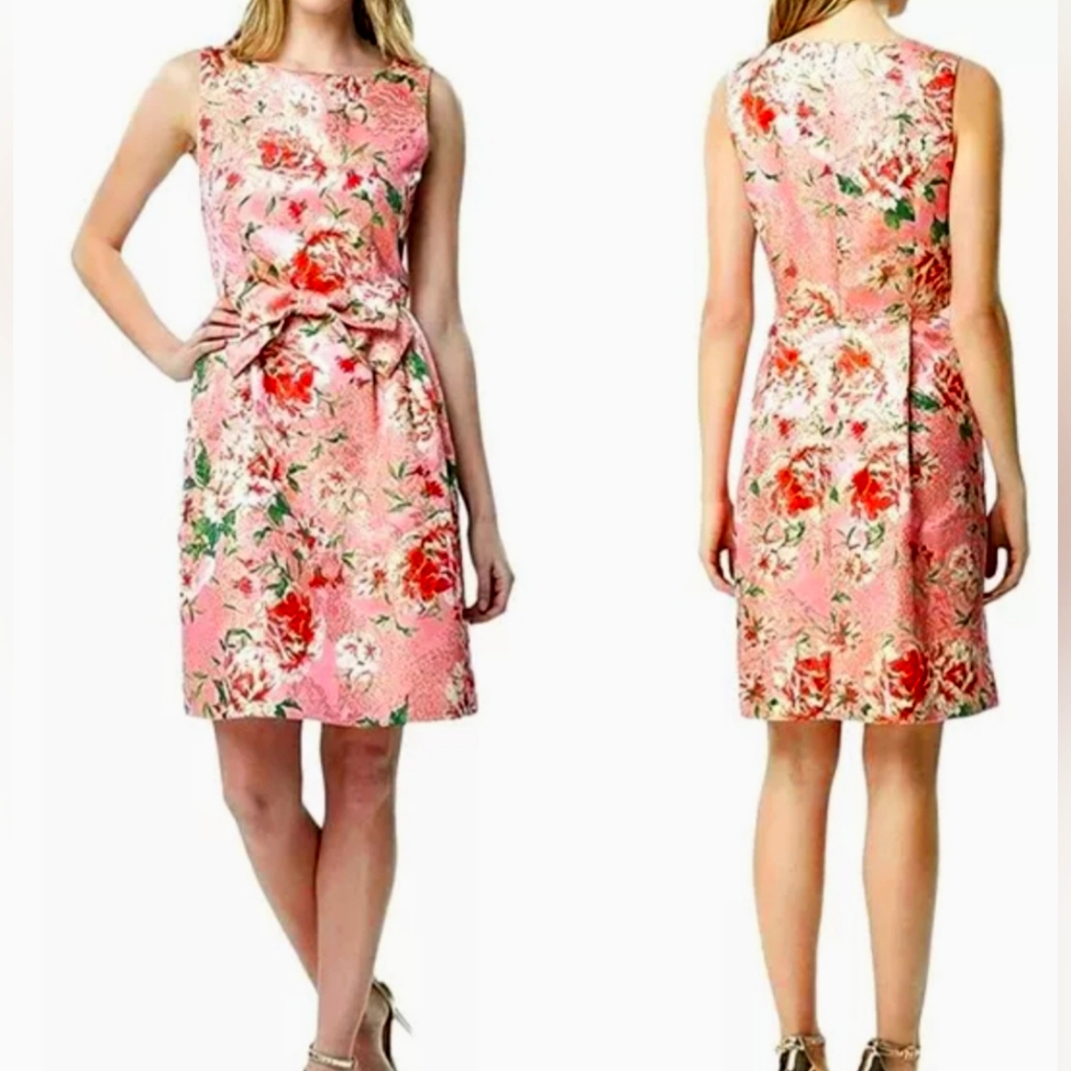 Tahari Floral Pink Sleeveless Dress | Size 16 - Nwt